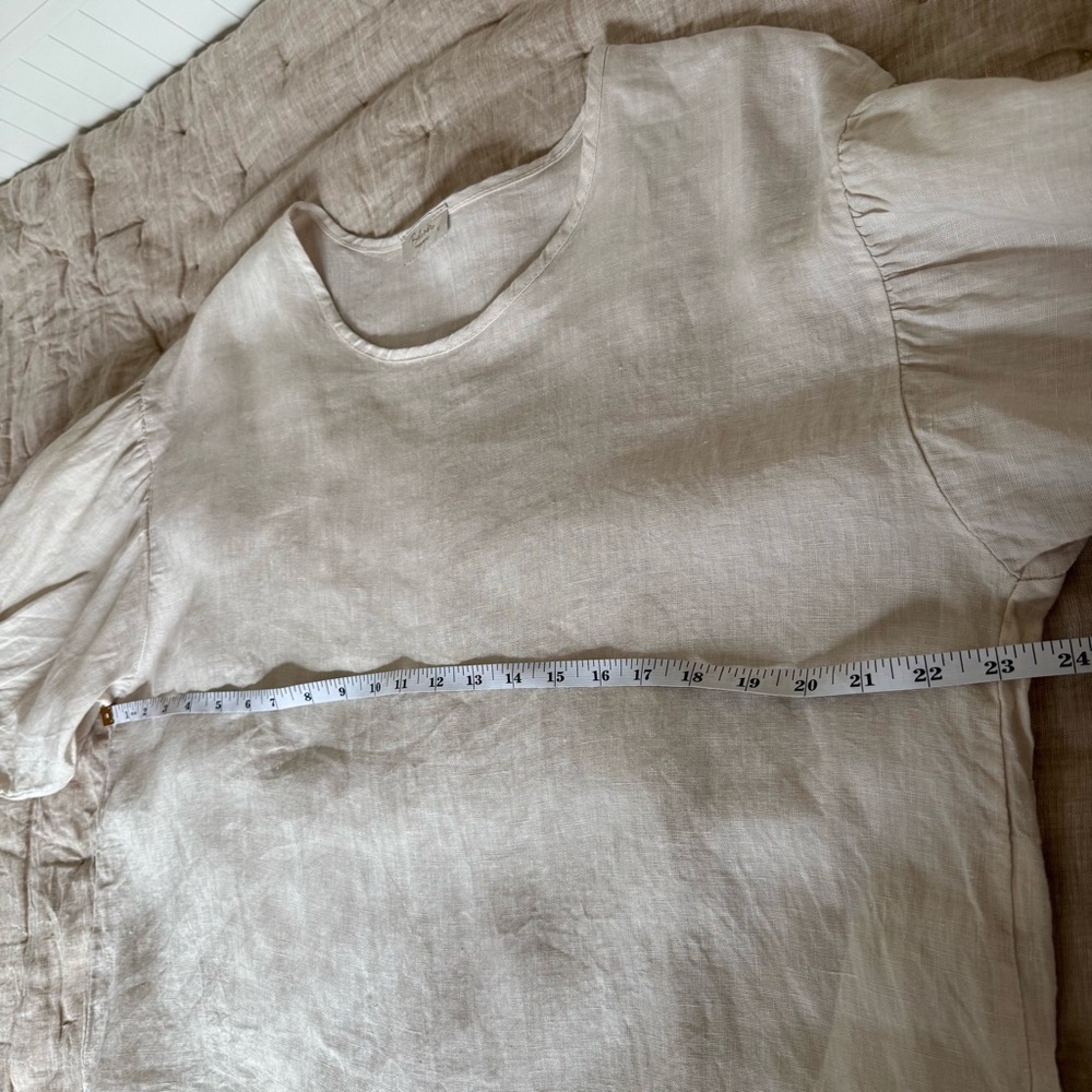Light Beige Linen Blend Women's Blouse - Relaxed Fit - Picture 10 of 11